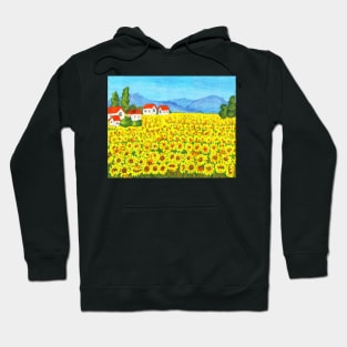 Field with sunflowers Hoodie